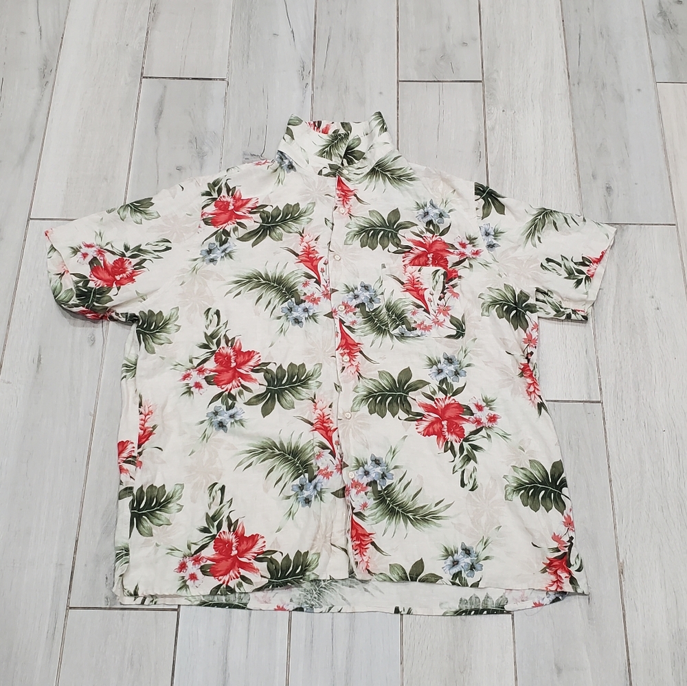 Tasso Elba Floral Print Button Down Shirt